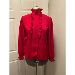 Vintage Red 80s Blouse